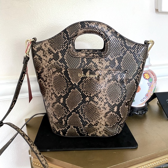 Enzo Angiolini snake skin crossbody bag - Picture 1 of 6